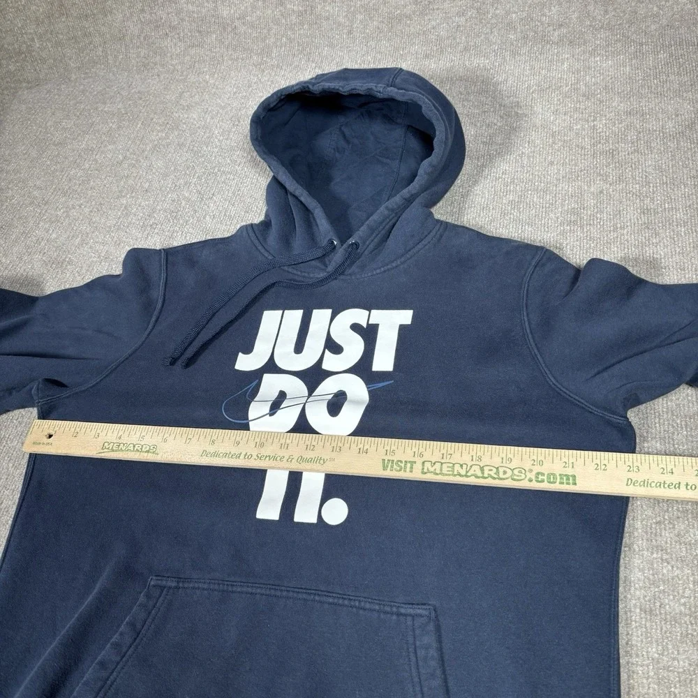 Nike Sportswear‎ Club Fleece Hoodie Sweatshirt Mens L Navy Blue Log Just Do It